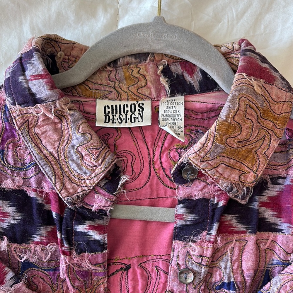 Chico's Patterned Textured Women's Top - Picture 7 of 8